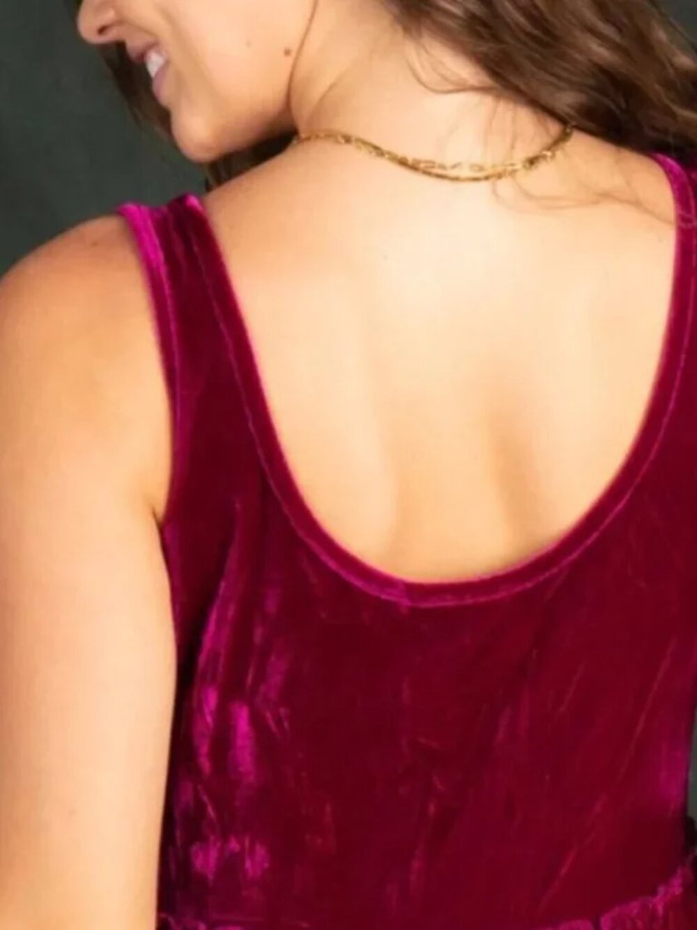 Natural Life Karlie Magenta Sleeveless Tiered Velvet Maxi Dress - Picture 2 of 9